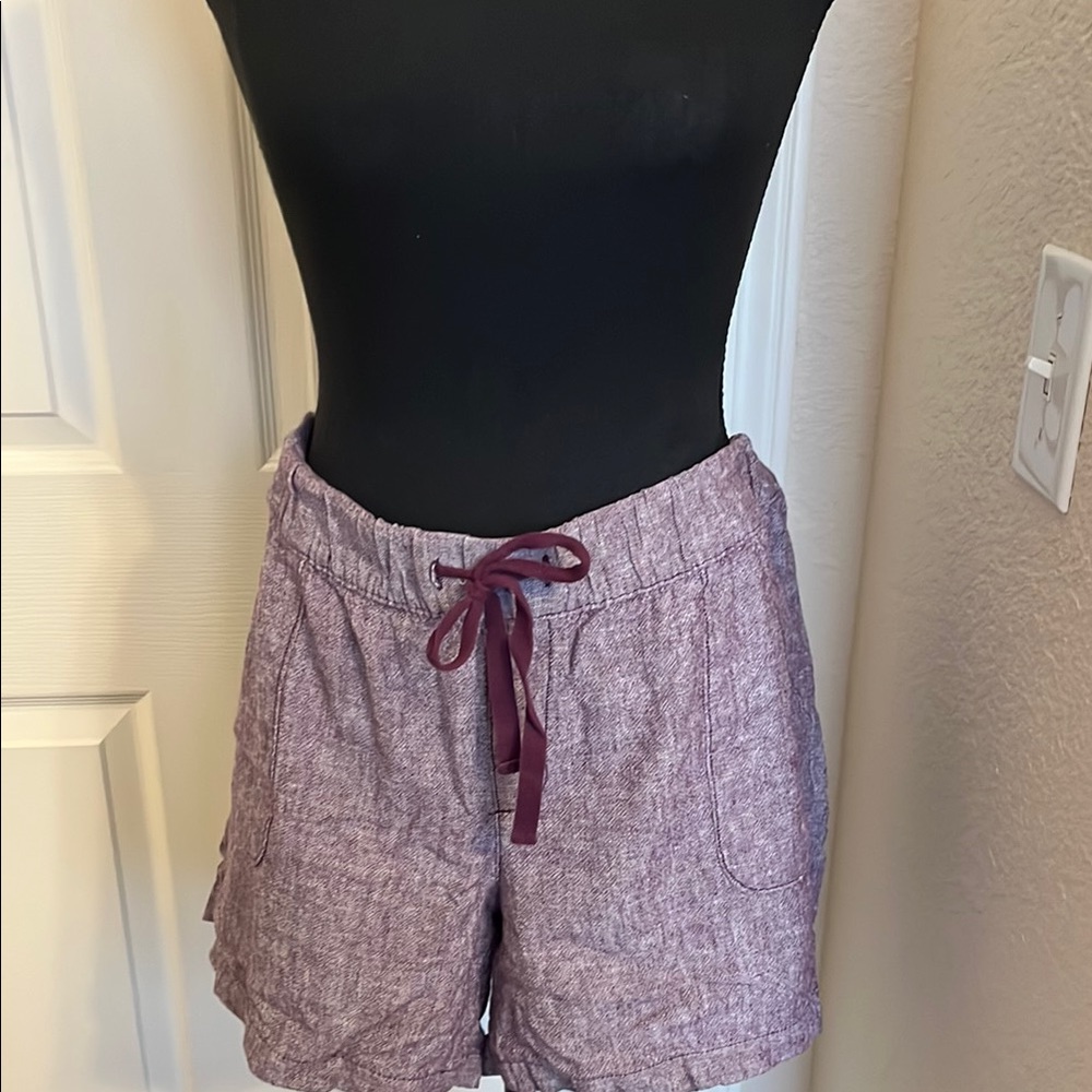 Purple Cargo Shorts with Elastic Waistband